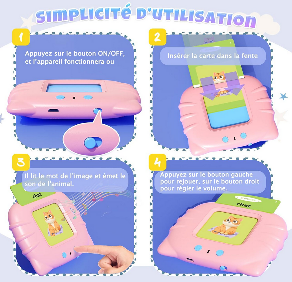 Les Cartes éducatives sonores , écoute, répète, apprends en t’amusant