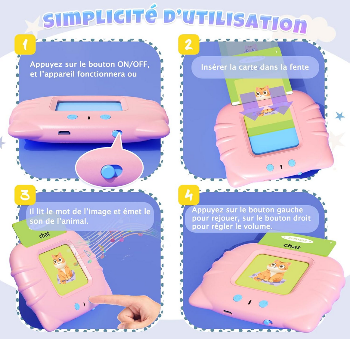 Les Cartes éducatives sonores , écoute, répète, apprends en t’amusant