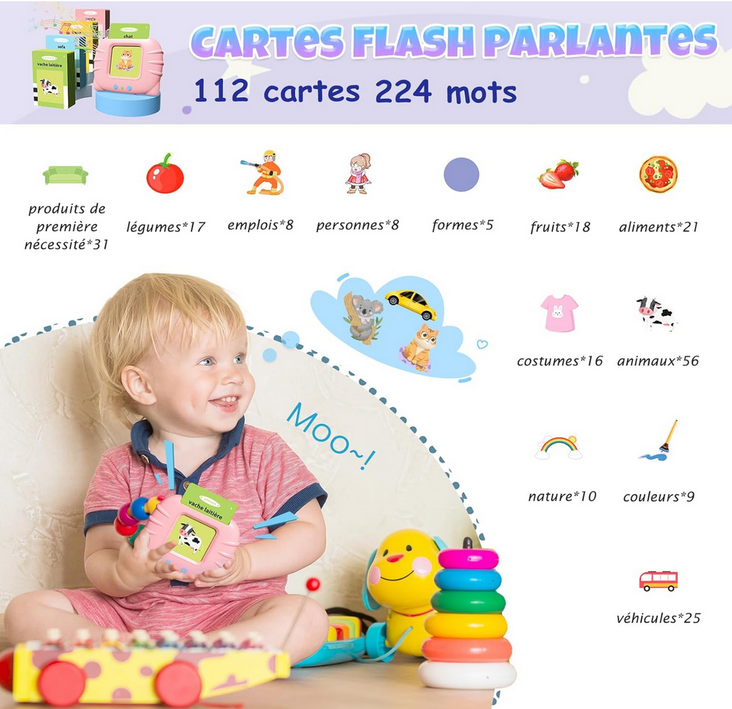 Les Cartes éducatives sonores , écoute, répète, apprends en t’amusant