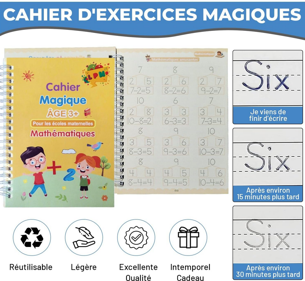 Mon Cahier Magique d’Écriture, l'apprentissage à l'écriture, c’est sentir chaque lettre naître sous les doigts